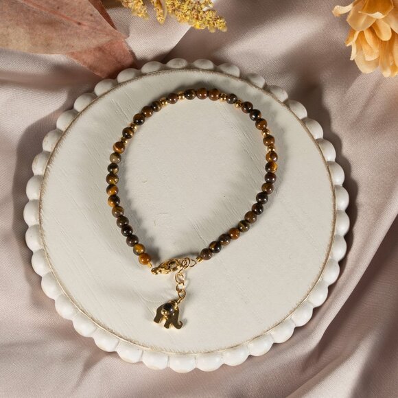 Bracelet Adjustable Handmade Clear Crystal tiger eye stone multicolored Gift - Picture 6 of 6